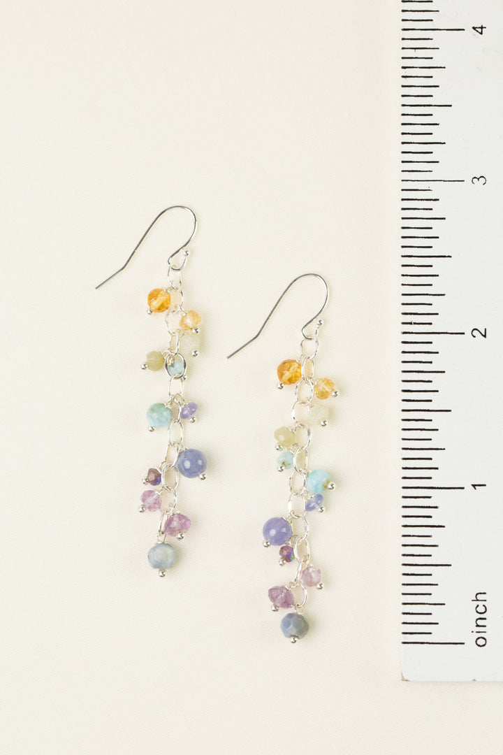 Sanctuary Tanzanite, Amethyst, Citrine With Larimar Statement Earrings