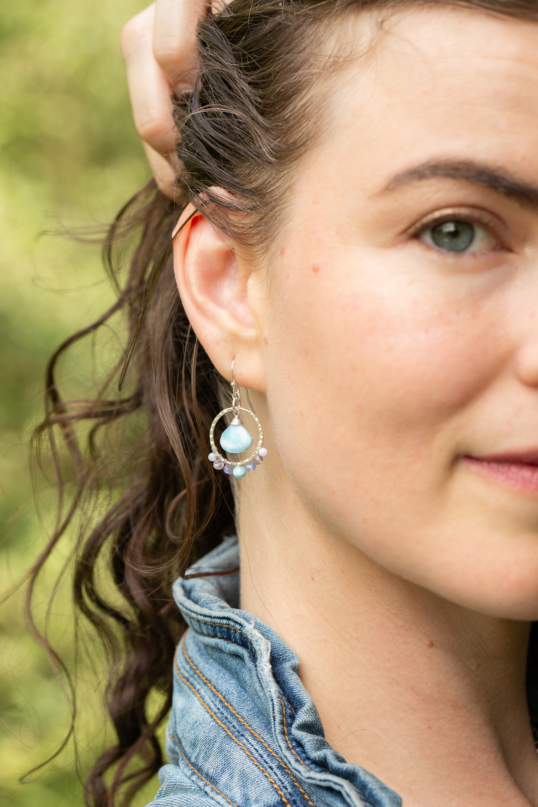 Sanctuary Tanzanite, Amethyst With Larimar Statement Earrings