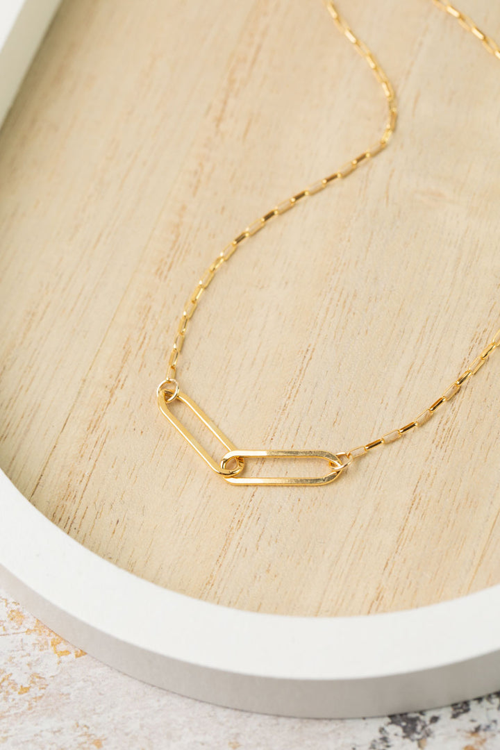 Simplicity 16-18" Gold Two Link Simple Necklace
