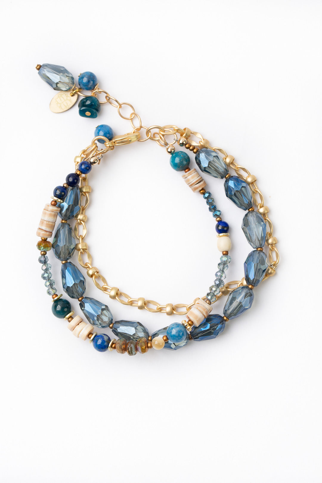 Starry Night 7.5-9" Lapis, Apatite Multistrand Bracelet