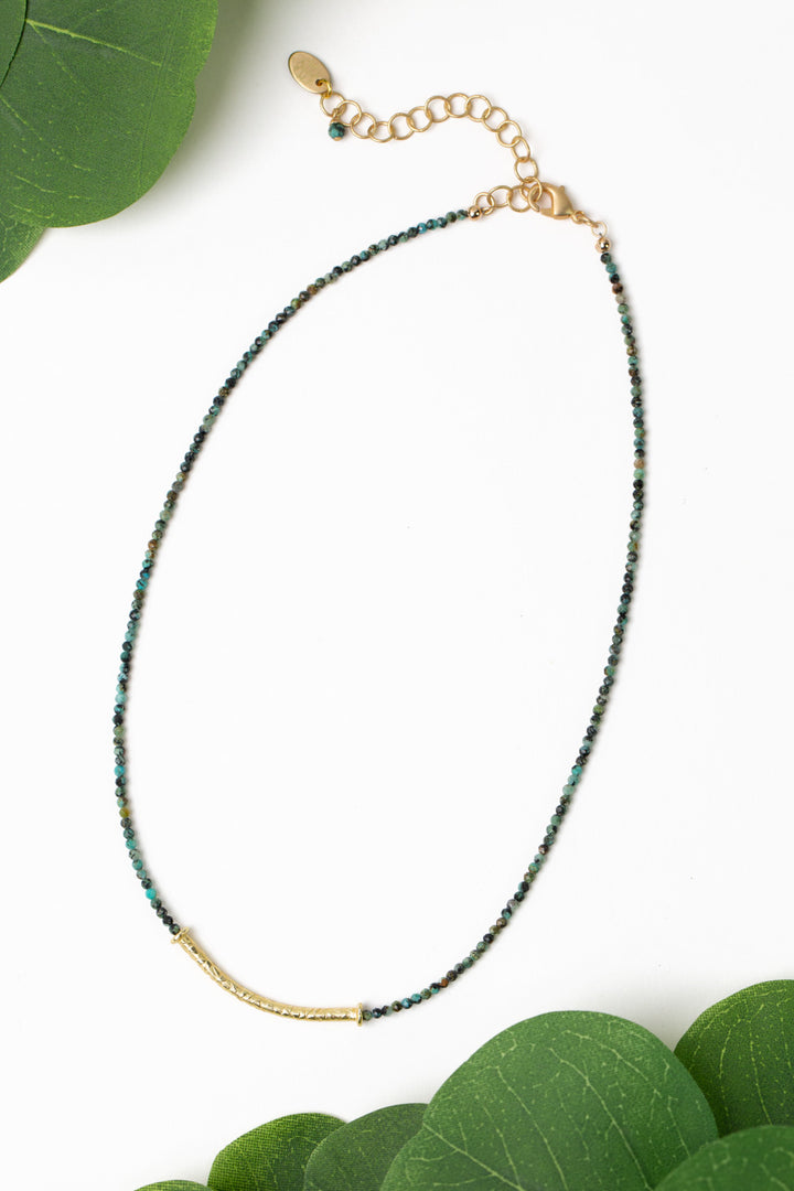 Tranquil Gardens 16-18" African Turquoise Bar Focal Necklace