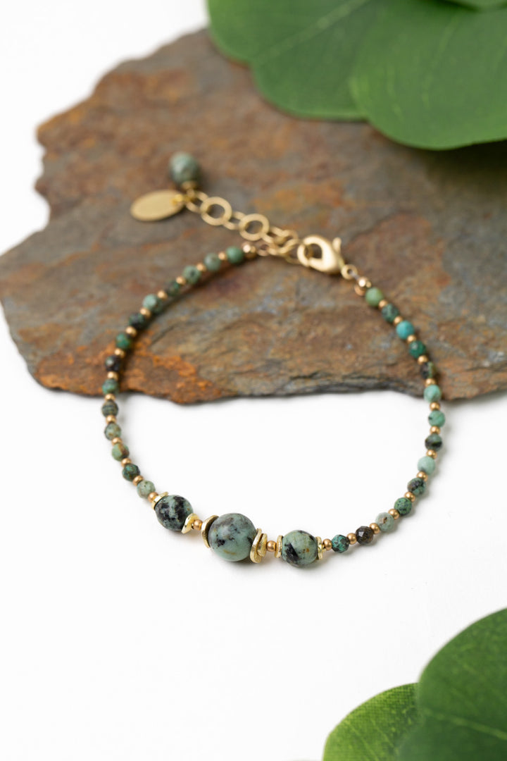 Tranquil Gardens 7.5-8.5" Simple African Turquoise Bracelet