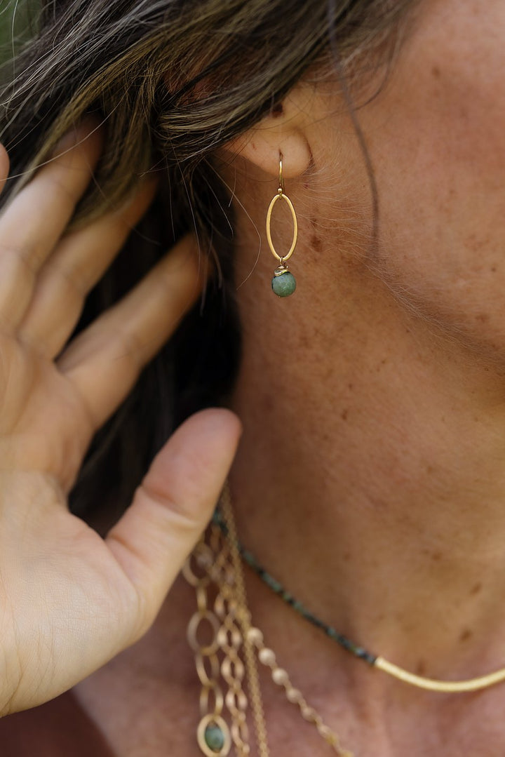 Tranquil Gardens African Turquoise  Dangle Earrings