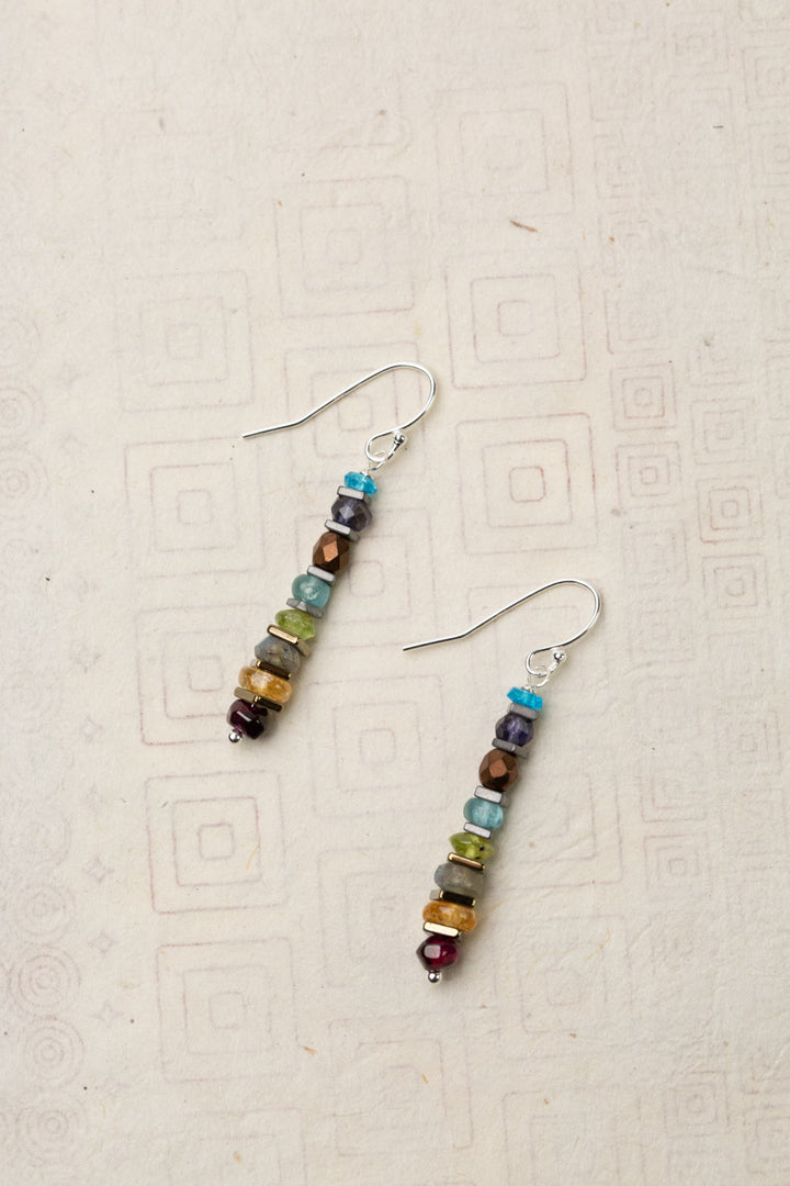 Thrive Blue Apatite, Iolite, Czech Glass, Peridot, Labradorite, Citrine, And Garnet Simple Earrings