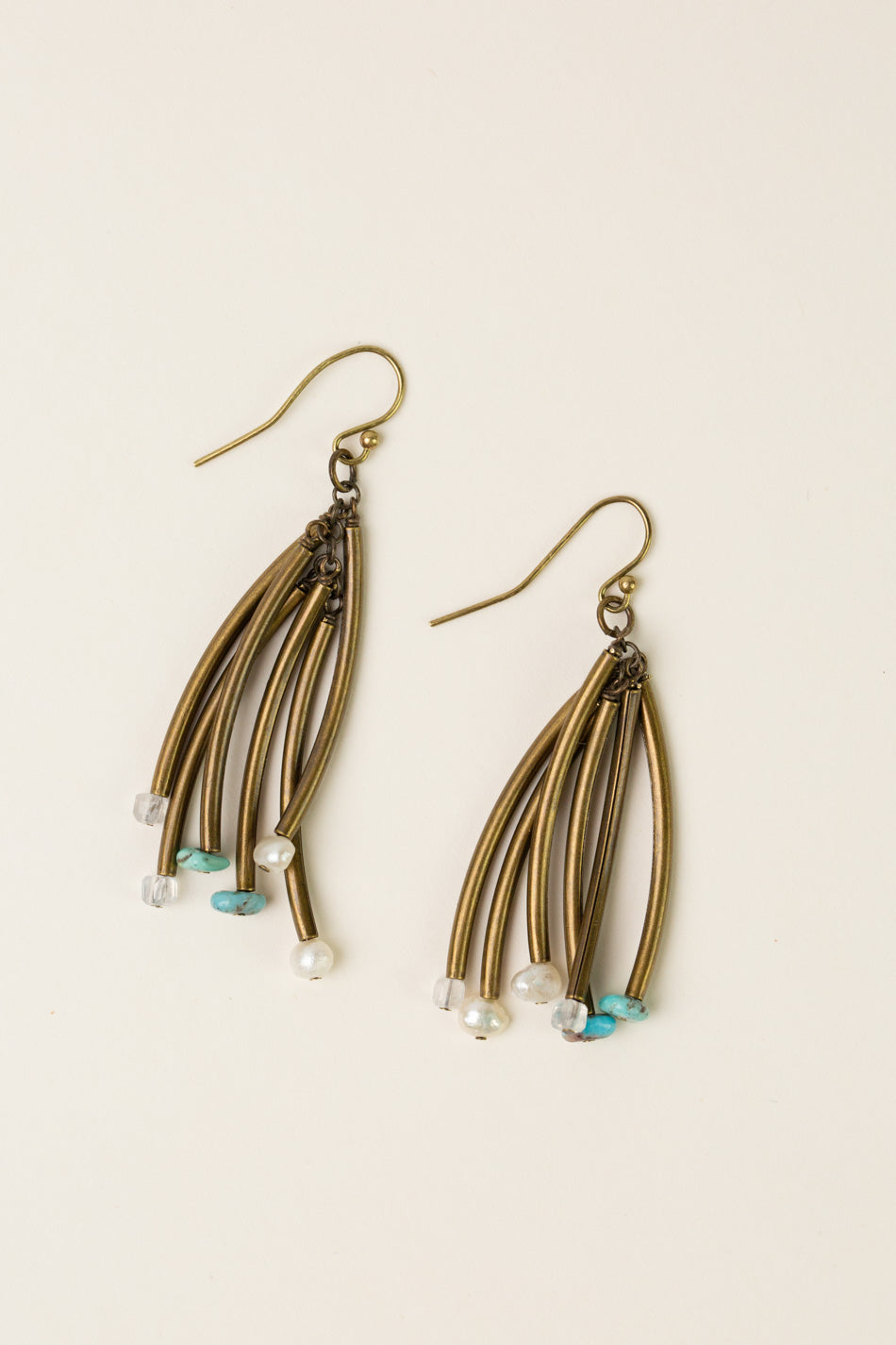 Transcend Turquoise, Pearl Dangle Earrings