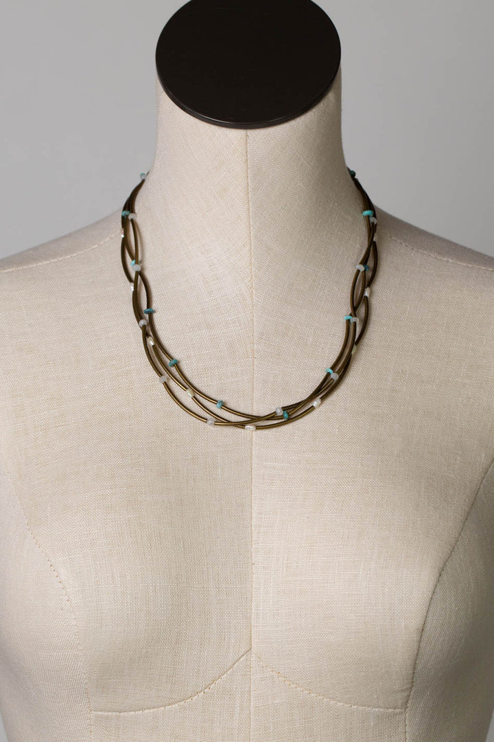 Transcend 18.5-20.5" Turquoise, Freshwater Pearl Multistrand Necklace