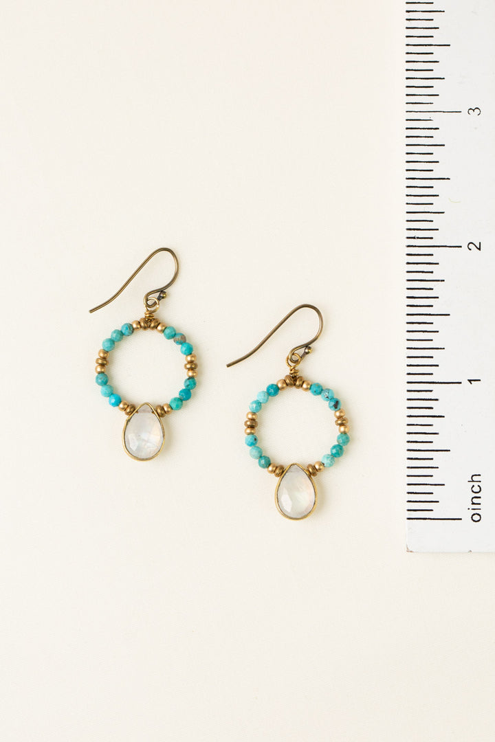 Transcend Aurora Quartz Teardrop, Turquoise Simple Earrings