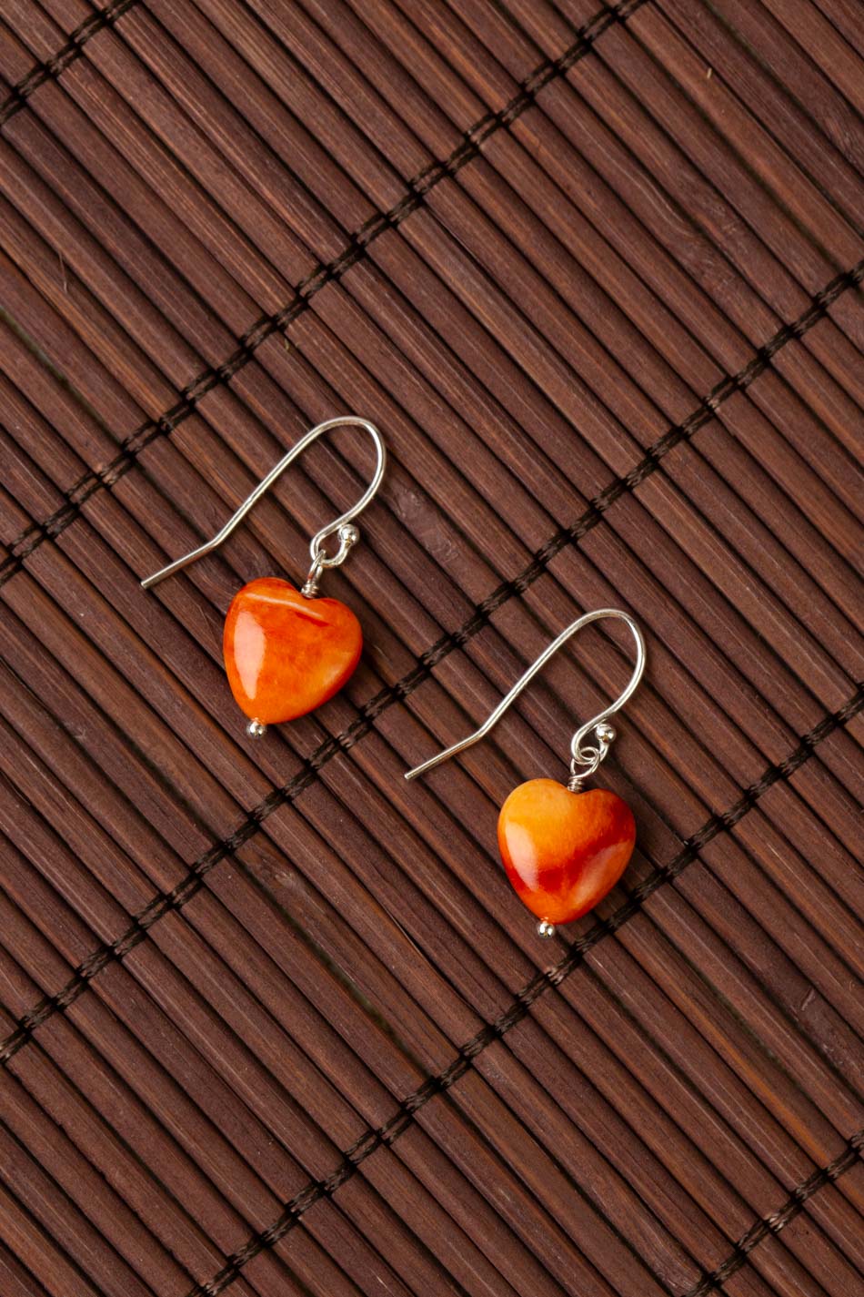 Tropical Dream Spiny Oyster Heart Simple Earrings