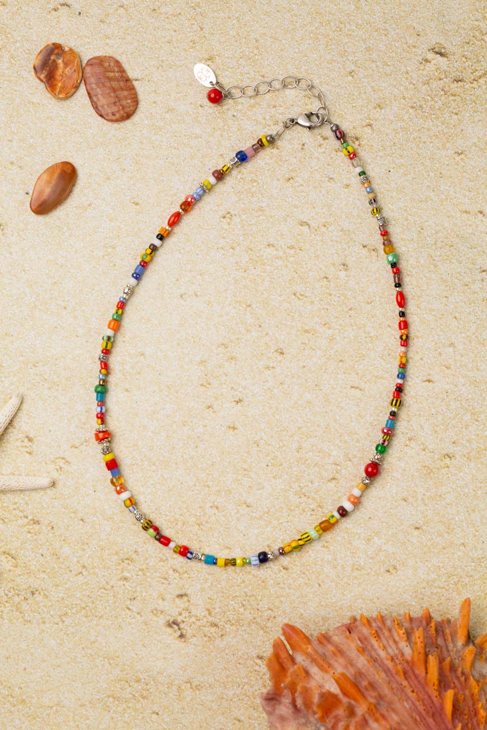 United 16-18" African Trade Beads Simple Necklace