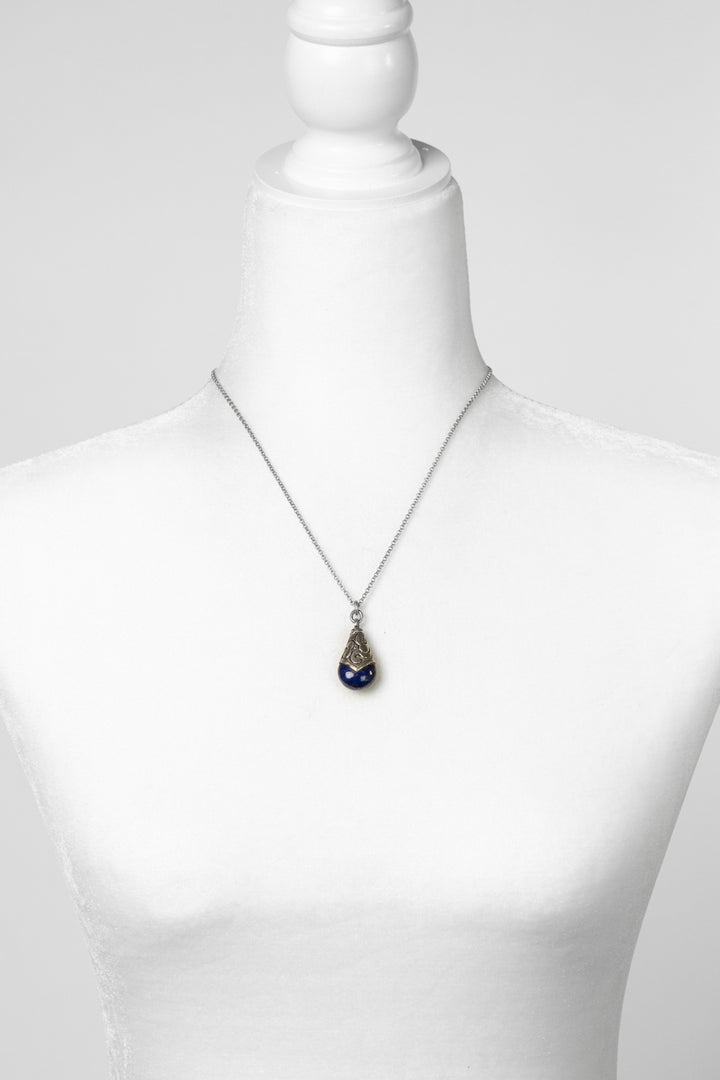 United 16-18" Lapis Lazuli Drop Pendant Simple Necklace