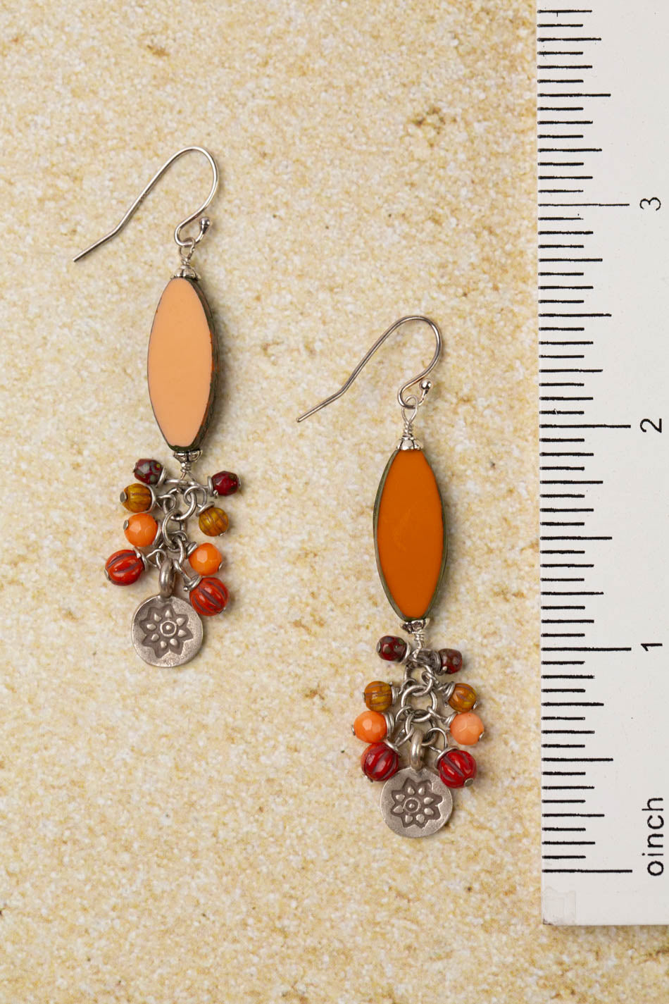 United Czech Glass Cluster Earrings