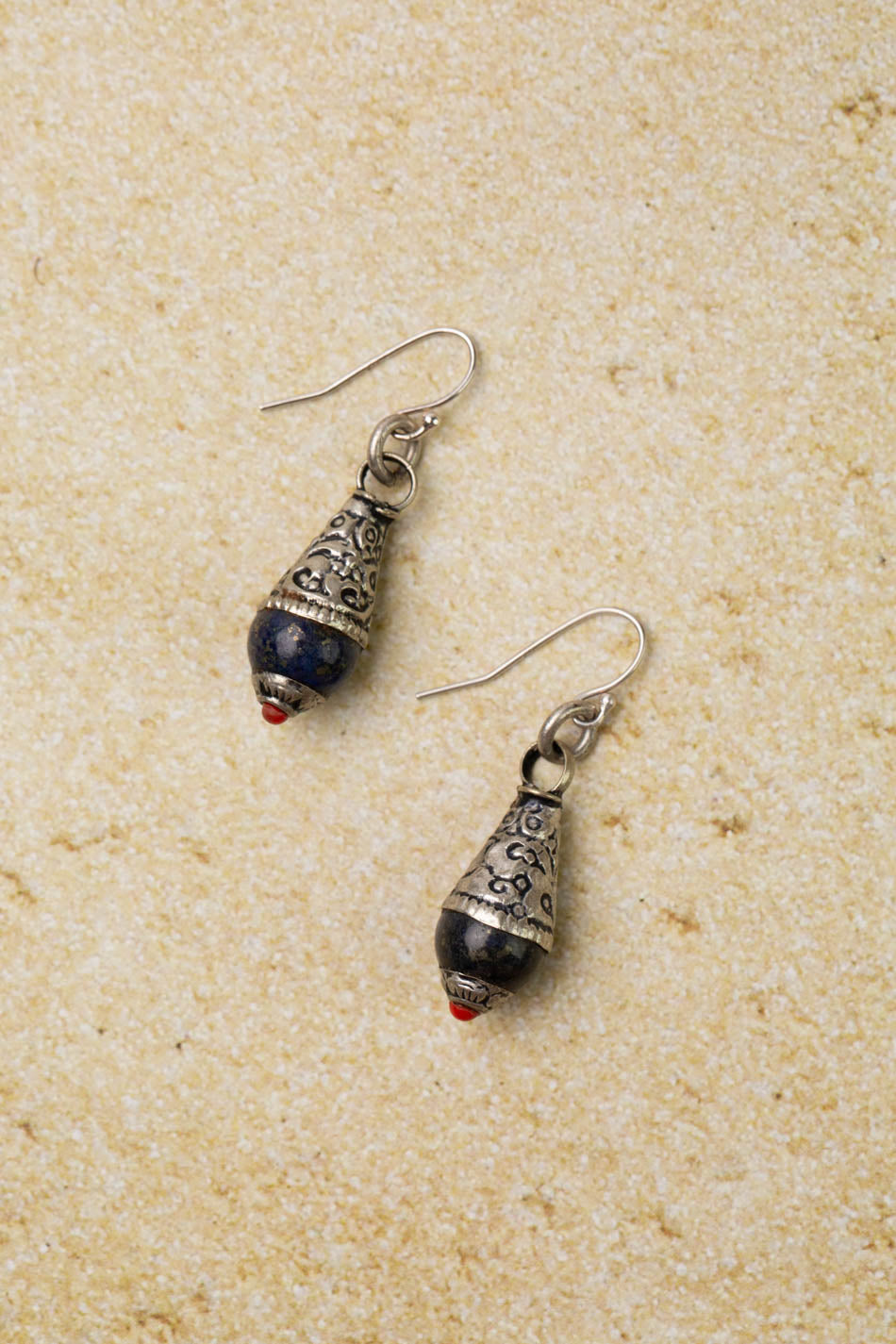 United Lapis Lazuli Drop Pendants Simple Earrings