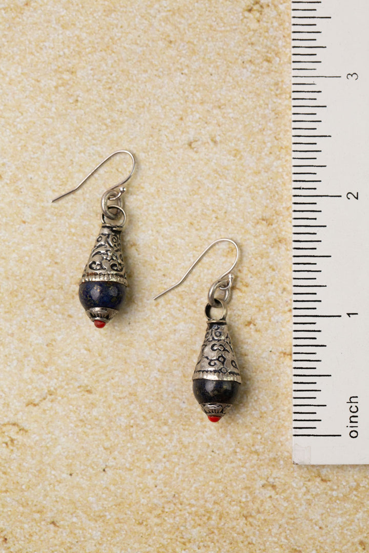 United Lapis Lazuli Drop Pendants Simple Earrings