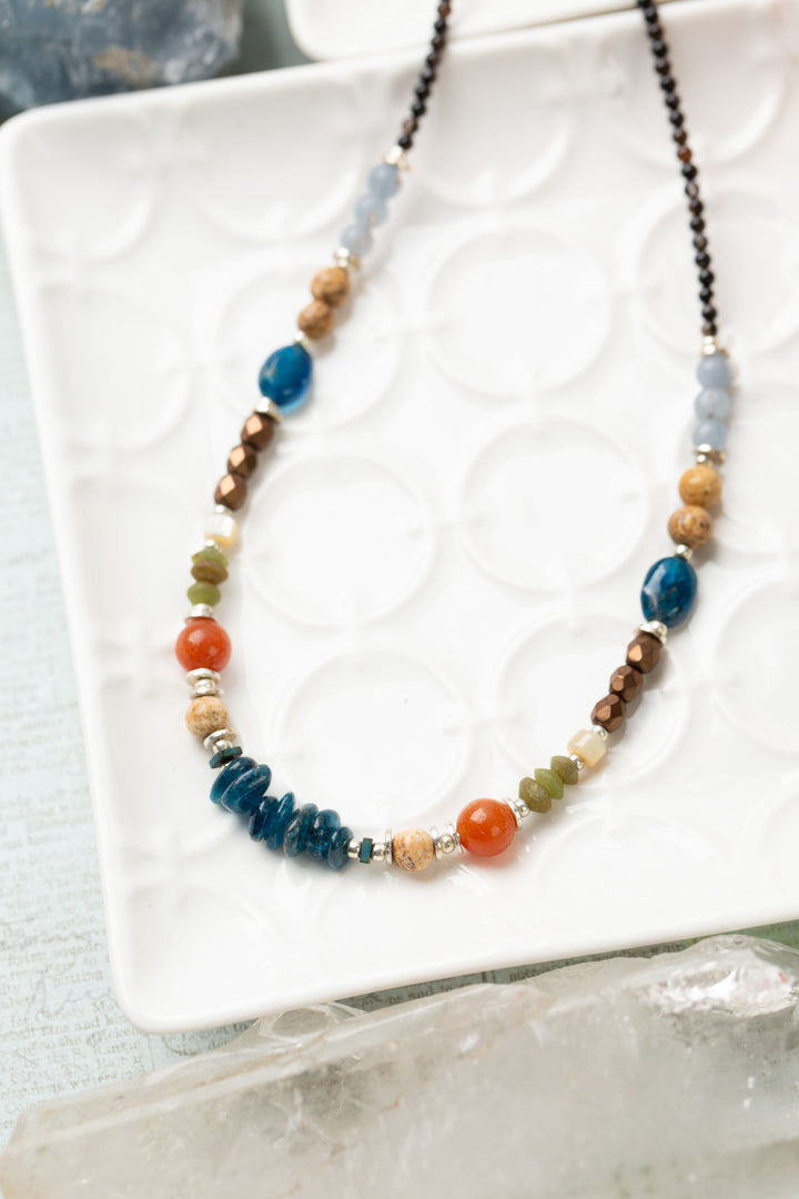 Vitality 24.5-26.5" Apatite, Agate, Czech Glass Simple Necklace