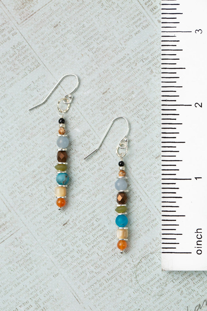 Vitality Agate, Czech Glass, Mother Of Pearl Simple Earrings