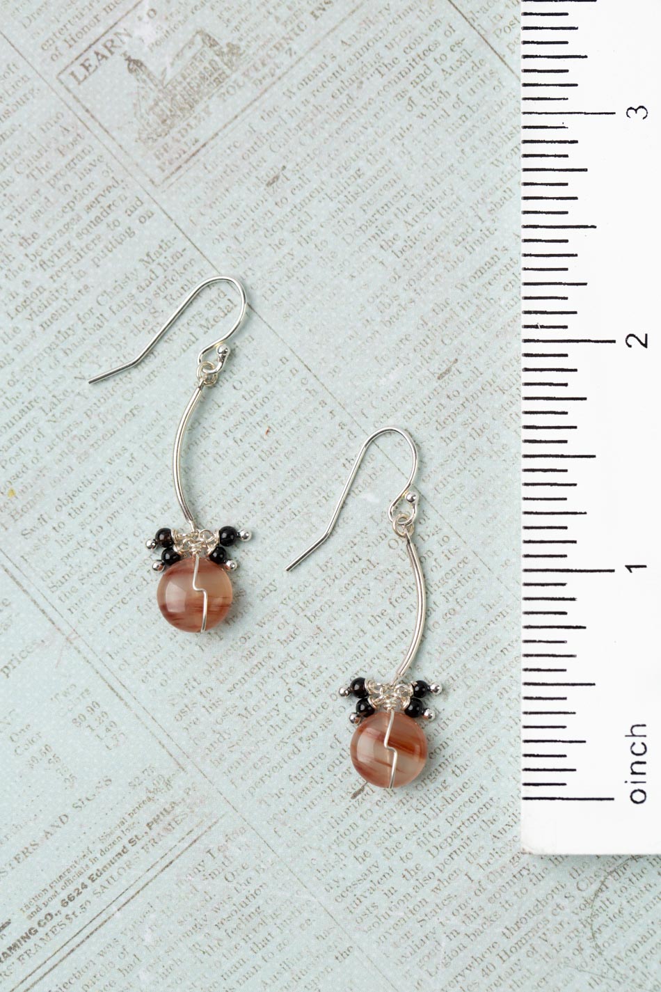 Vitality Agate With Orange Jade Dangle Earrings