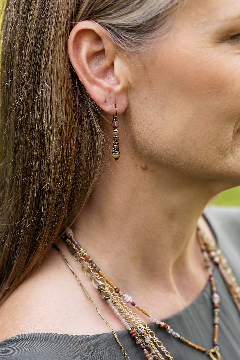 Wildflower Faceted Crystal, Czech Glass Simple Earrings