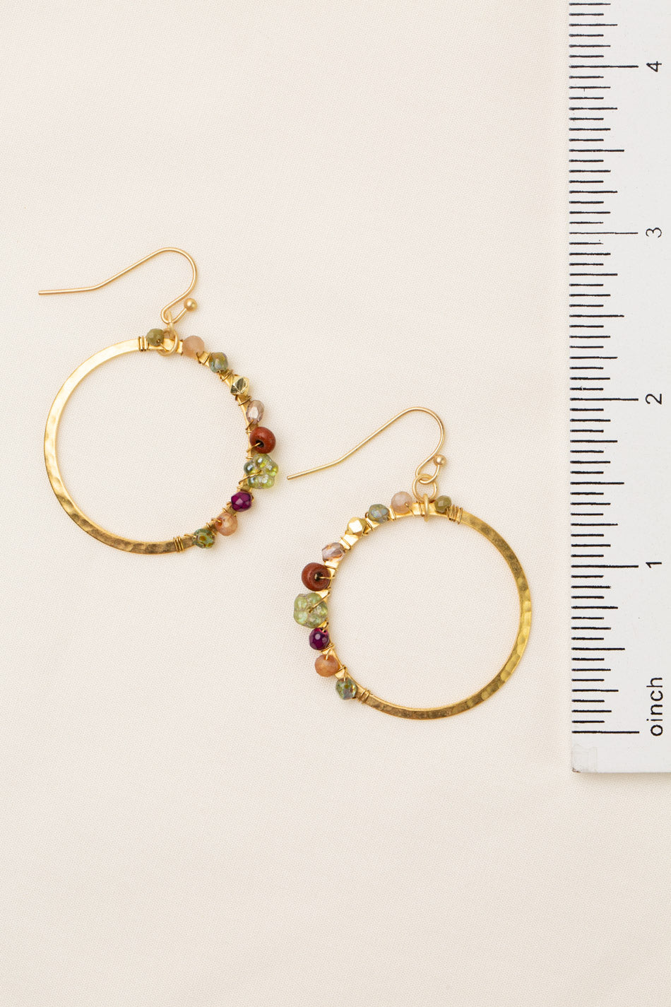 Wildflower With Czech Glass Hoop Earrings