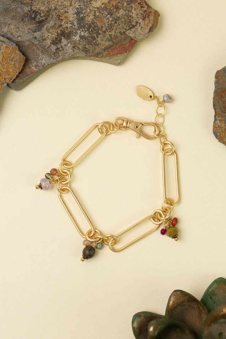 Wildflower 7.25-8.25 Czech Glass, Amethyst, Crystal Simple Bracelet