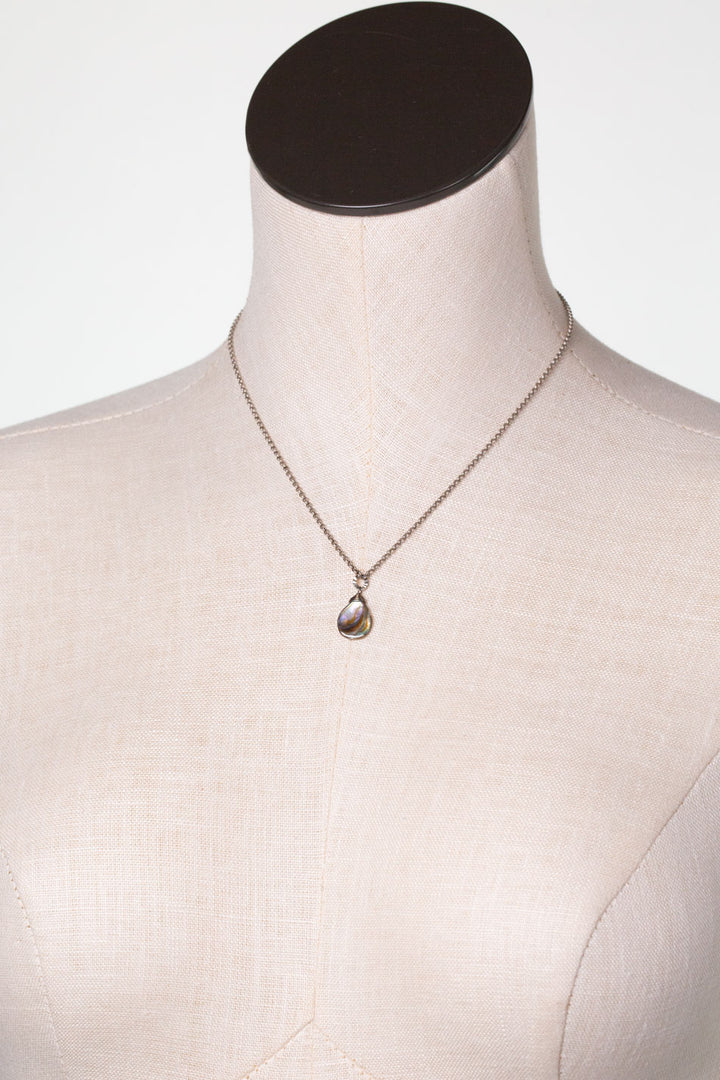 Windsor Castle 15.5-17.5" Abalone Teardrop Briolette Simple Necklace