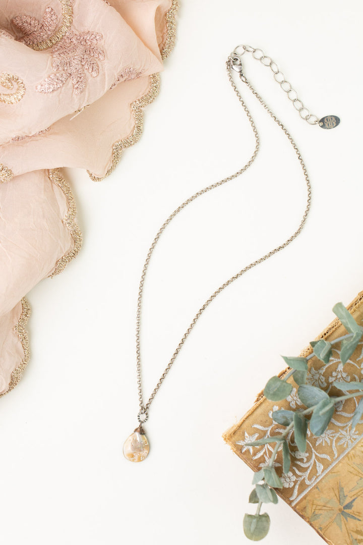 Windsor Castle 15.5-17.5" Abalone Teardrop Briolette Simple Necklace