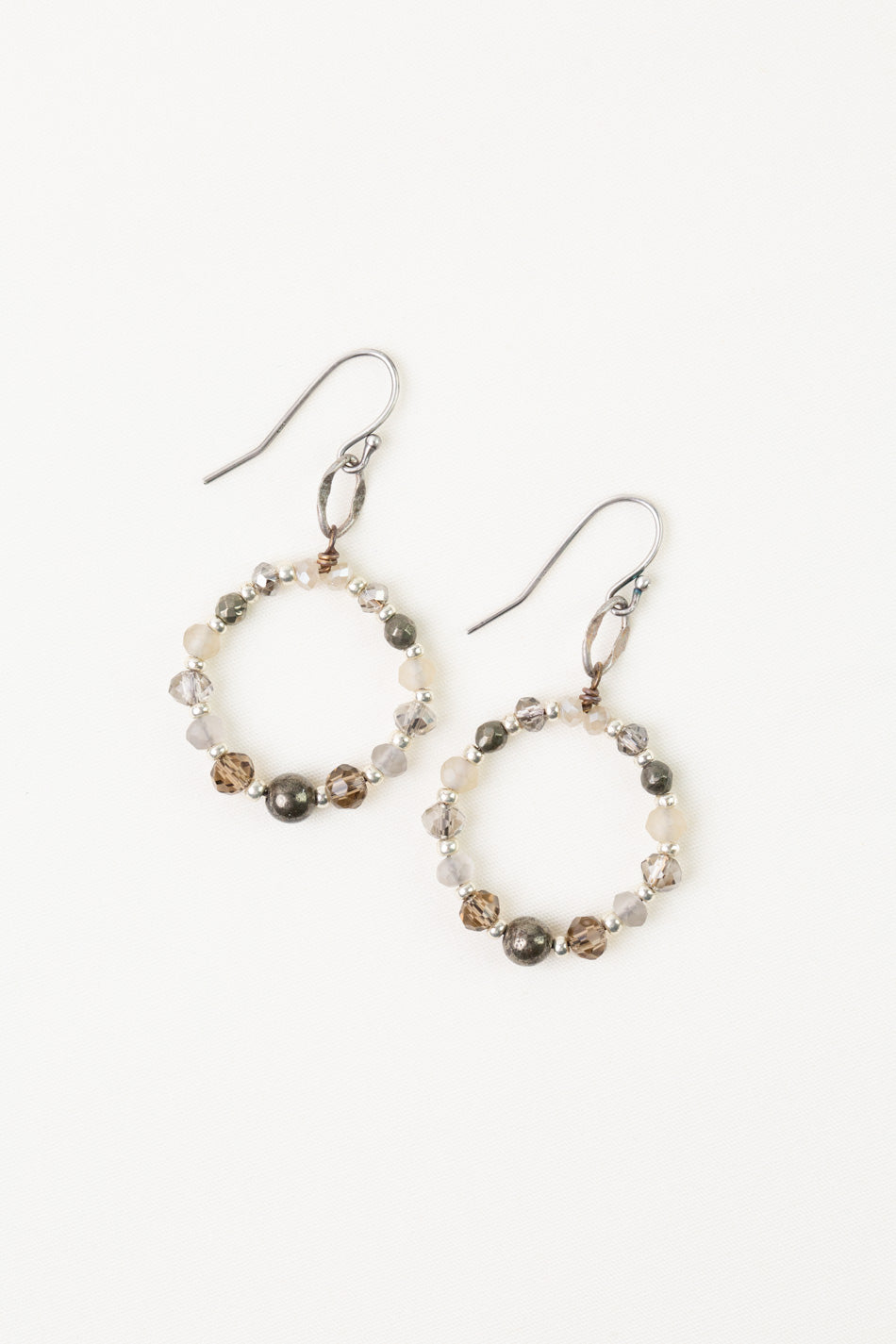 Windsor Castle Crystal, Pyrite Hoop Earrings