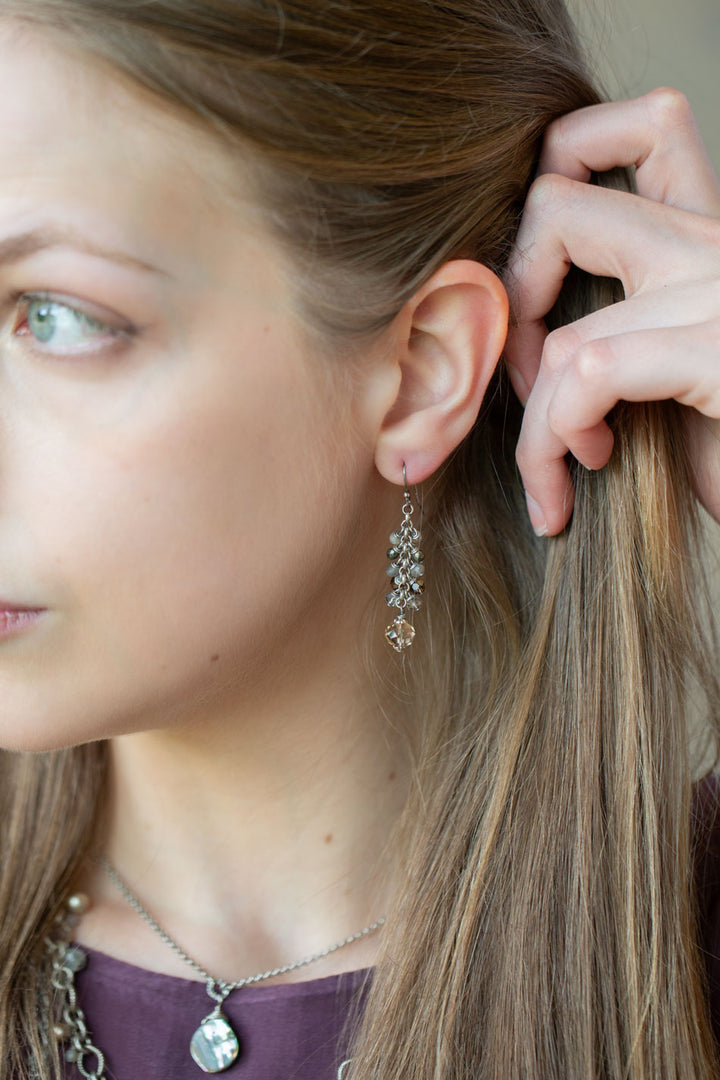 Windsor Castle Crystal, Pyrite Cluster Earrings