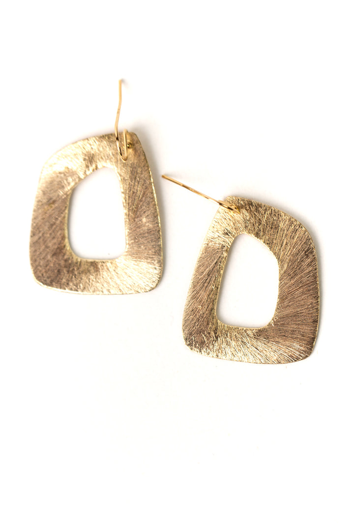 Brushed Gold Geometric Statement Earrings