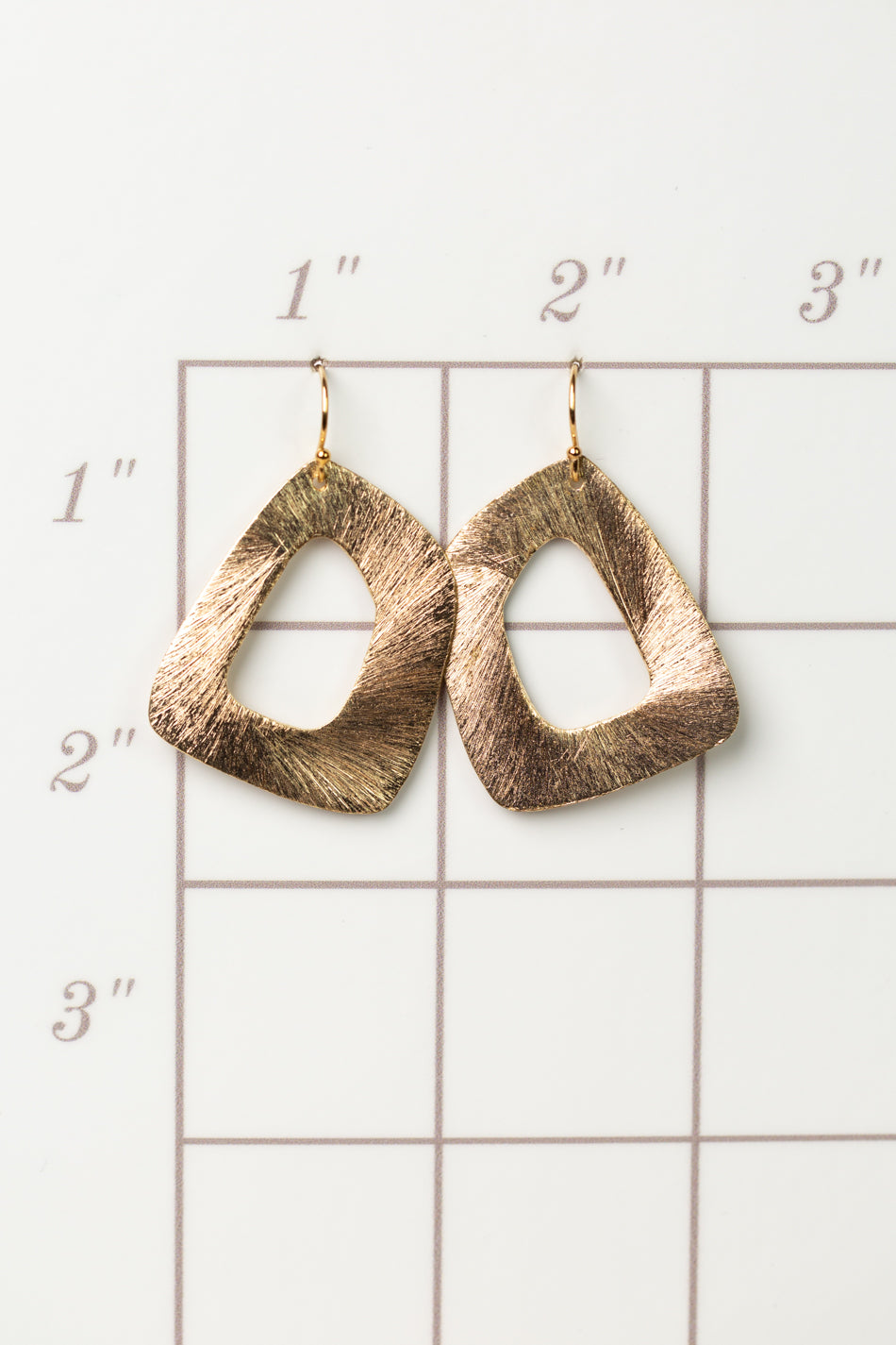 Brushed Gold Geometric Statement Earrings