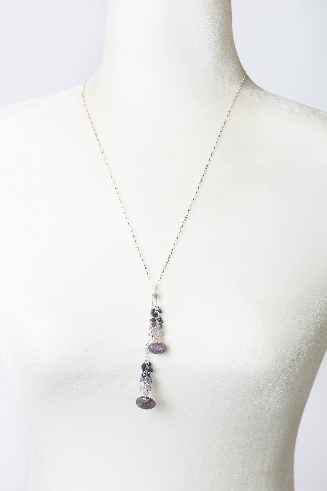 Ethereal 26.5" Iolite With Sodalite Cluster Lariat Necklace