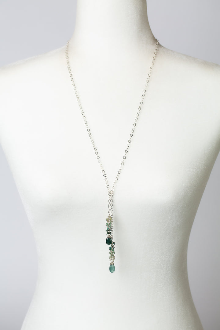 Limited Edition 32" Grandidierite Cluster Lariat Necklace